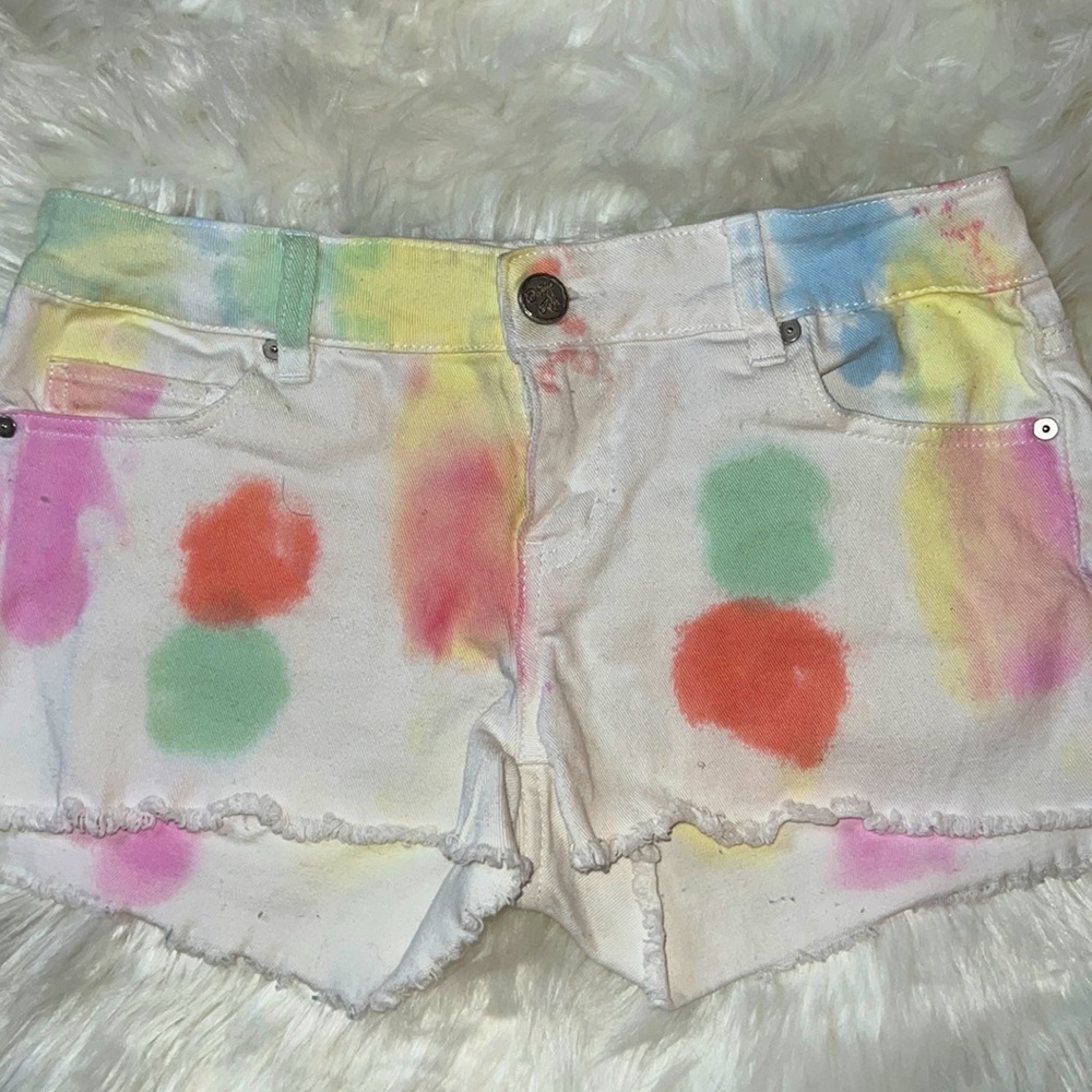 Indigo Rein Forever Distressed Tie Dye Shorts Size 9